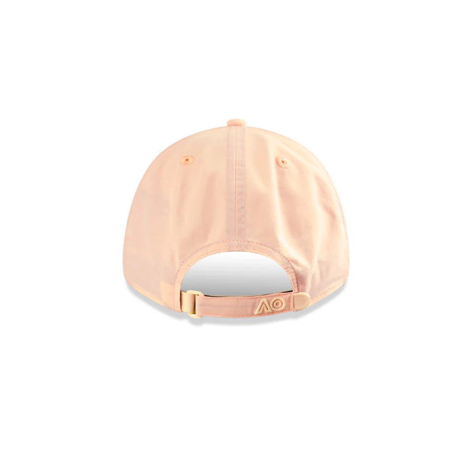 Australian Open Hat - 2025 Seasonal Performance Outline AO Oat Milk Beige Tennis 9Forty Strapback Cap - New Era